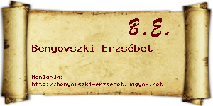 Benyovszki Erzsébet névjegykártya