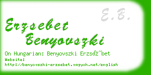 erzsebet benyovszki business card